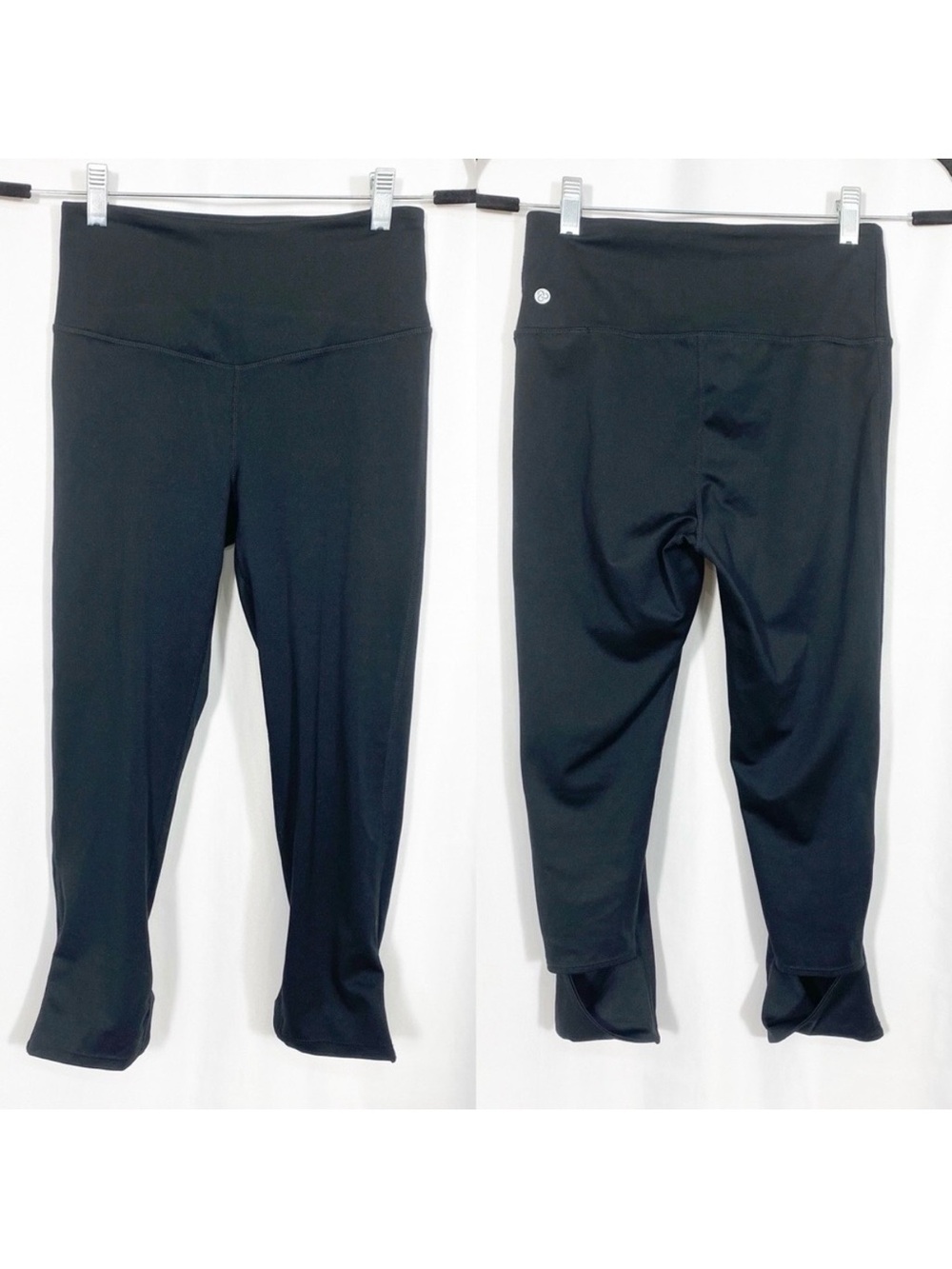 Zella Live In High Waist Rear Cutout Cropped Leggings: Black
